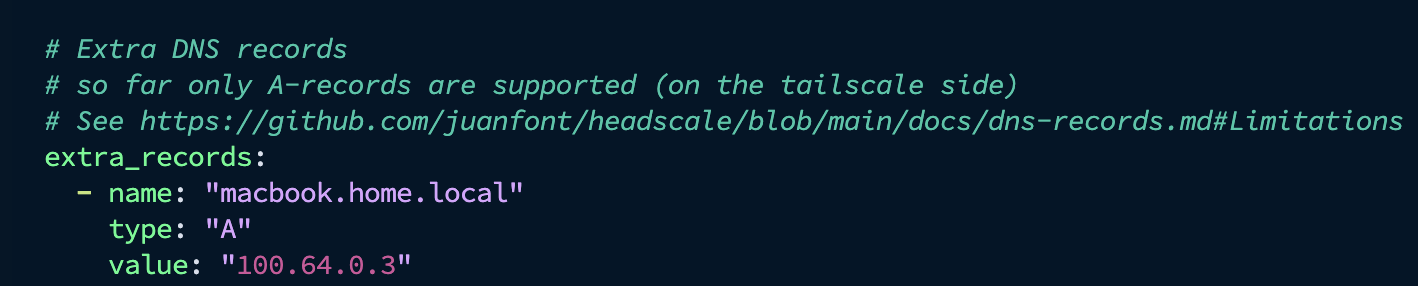 Параметр extra_records в разделе DNS